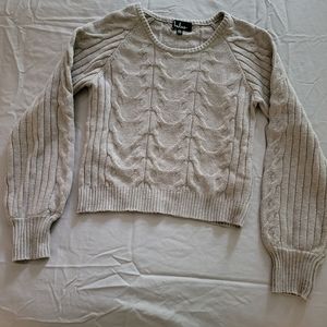 Lulu's tan crop cable sweater